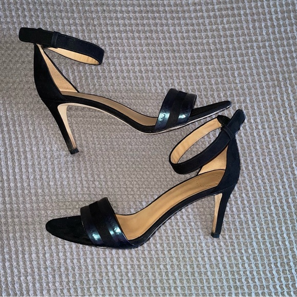 Marc Jacobs Black Suede Ankle Strap Open Toe Heel - Picture 4 of 10